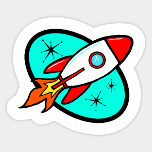 Atomic Rocket Retro Sticker